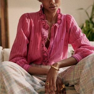 Sezane Pink Button Down Shirt